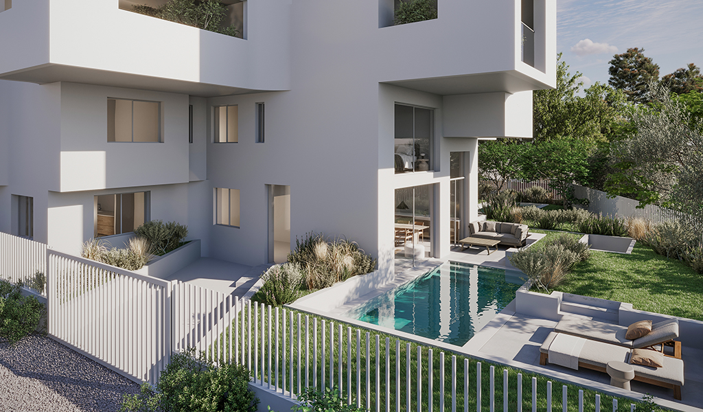 Modern Maisonette in Voula for sale near the beach. Contemporary design, private swimming pool, smart home features & high energy efficiency.