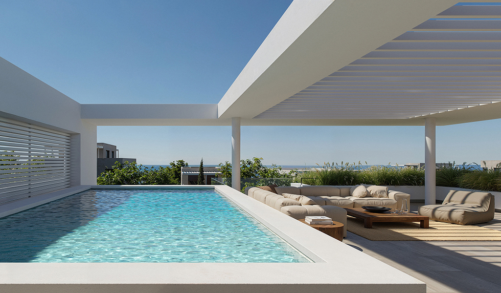 Outstanding Penthouse Maisonette in Glyfada – 290 sqm luxury home with sea views, pool, jacuzzi, 4 master suites & A+ energy efficiency.
